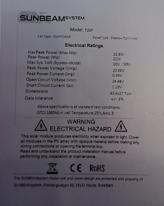 Sunbeam system 20W